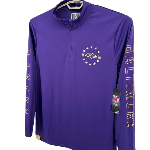 NFL Baltimore Ravens XL Purple 1/4 Zip Pullover Team Apparel Long Sleeve Shirt‎ - Picture 2 of 11